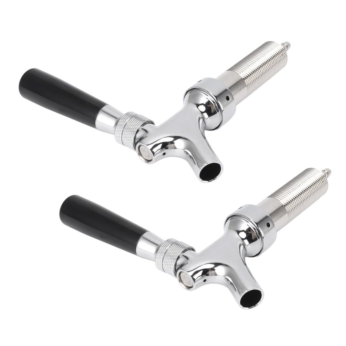 2 Set Beer Tap Stainless Steel Good Sealing 4‑1/8inch Shank 1/4 Barb Beer Faucet G1/2 Thread