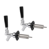 2 Set Beer Tap Stainless Steel Good Sealing 4‑1/8inch Shank 1/4 Barb Beer Faucet G1/2 Thread - Close-Up Angle