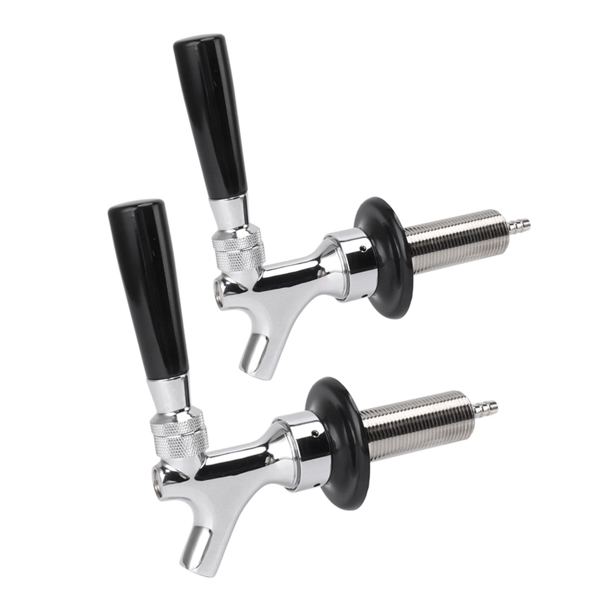 2 Set Beer Tap Stainless Steel Good Sealing 4‑1/8inch Shank 1/4 Barb Beer Faucet G1/2 Thread