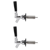 2 Set Beer Tap Stainless Steel Good Sealing 4‑1/8inch Shank 1/4 Barb Beer Faucet G1/2 Thread