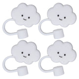 Straw Covers Dustproof Decorative Splash Proof Odorless Reusable Straw Toppers for Party ShoppingTravelling Camping 4 Cloud Straw Caps