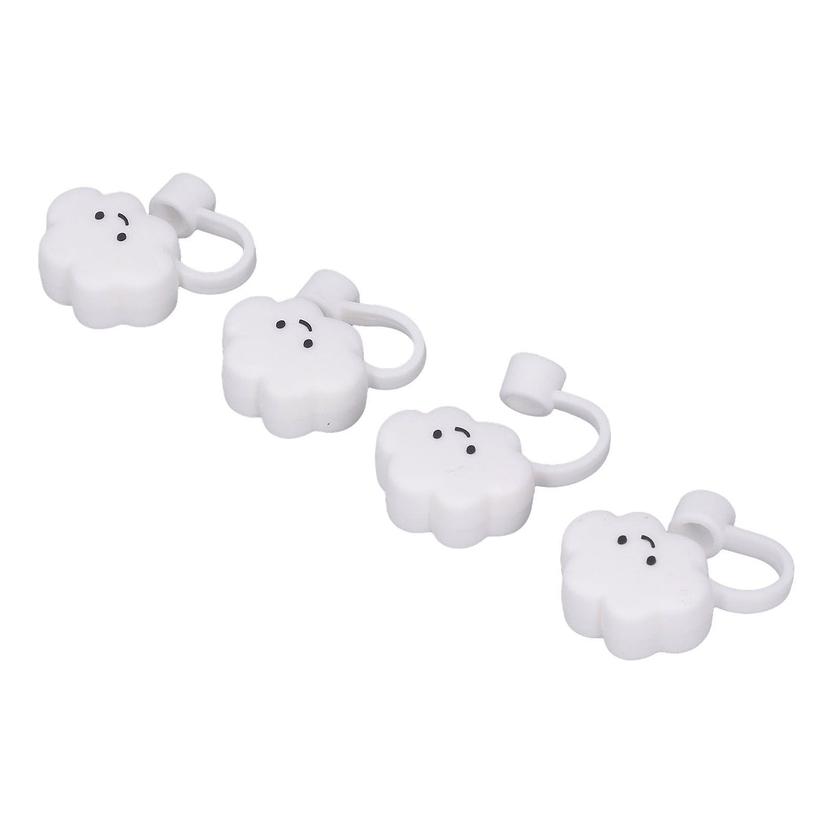 Straw Covers Dustproof Decorative Splash Proof Odorless Reusable Straw Toppers for Party ShoppingTravelling Camping 4 Cloud Straw Caps