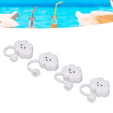 Straw Covers Dustproof Decorative Splash Proof Odorless Reusable Straw Toppers for Party ShoppingTravelling Camping 4 Cloud Straw Caps - Extra Image