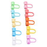 Straw Covers Dustproof Decorative Splash Proof Odorless Reusable Straw Toppers for Party ShoppingTravelling Camping 24 Rainbow Coloured Straw Caps - Top-Down View
