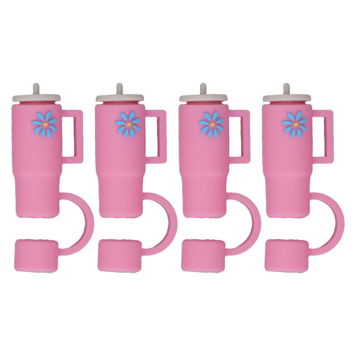 Straw Covers Dustproof Decorative Splash Proof Odorless Reusable Straw Toppers for Party ShoppingTravelling Camping 4 Cup Straw Caps