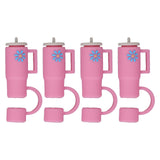 Straw Covers Dustproof Decorative Splash Proof Odorless Reusable Straw Toppers for Party ShoppingTravelling Camping 4 Cup Straw Caps