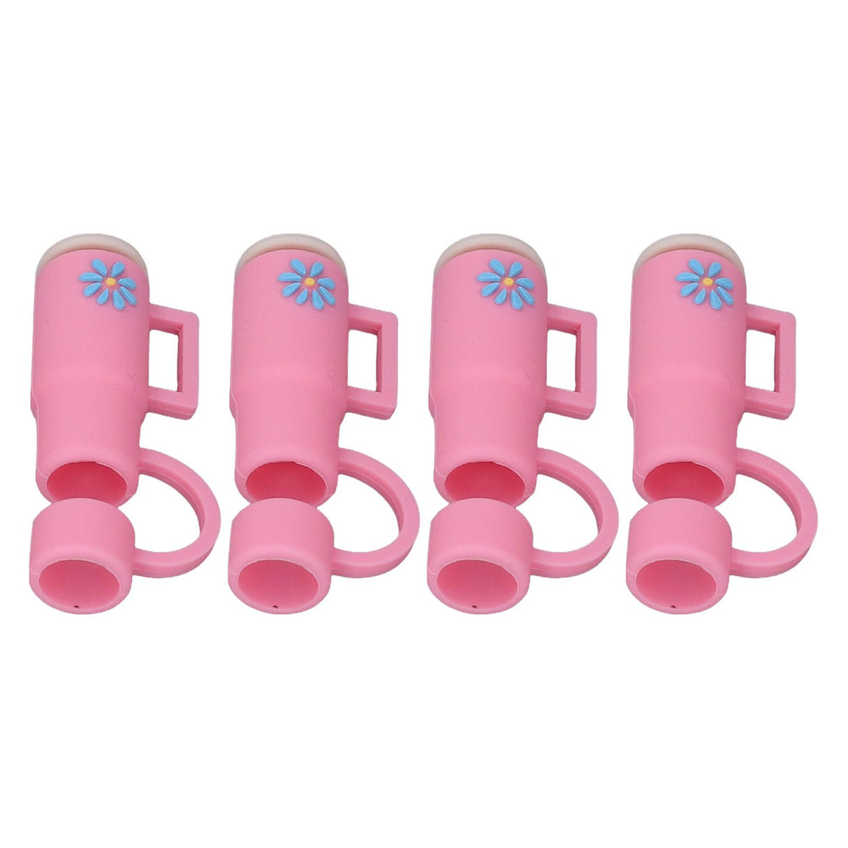 Straw Covers Dustproof Decorative Splash Proof Odorless Reusable Straw Toppers for Party ShoppingTravelling Camping 4 Cup Straw Caps