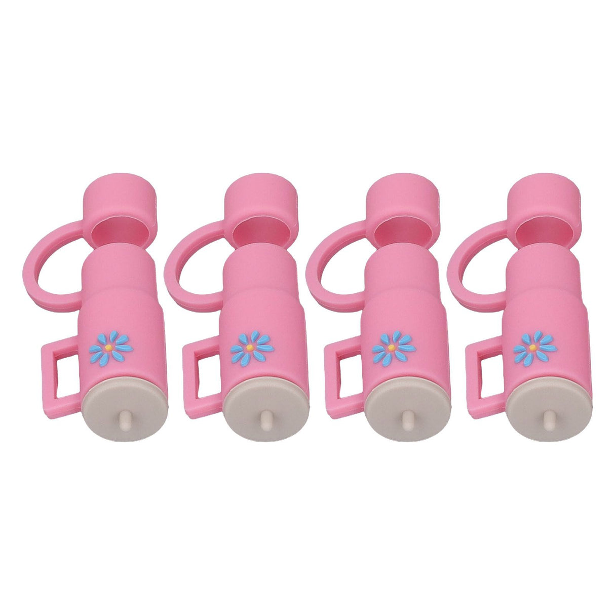 Straw Covers Dustproof Decorative Splash Proof Odorless Reusable Straw Toppers for Party ShoppingTravelling Camping 4 Cup Straw Caps