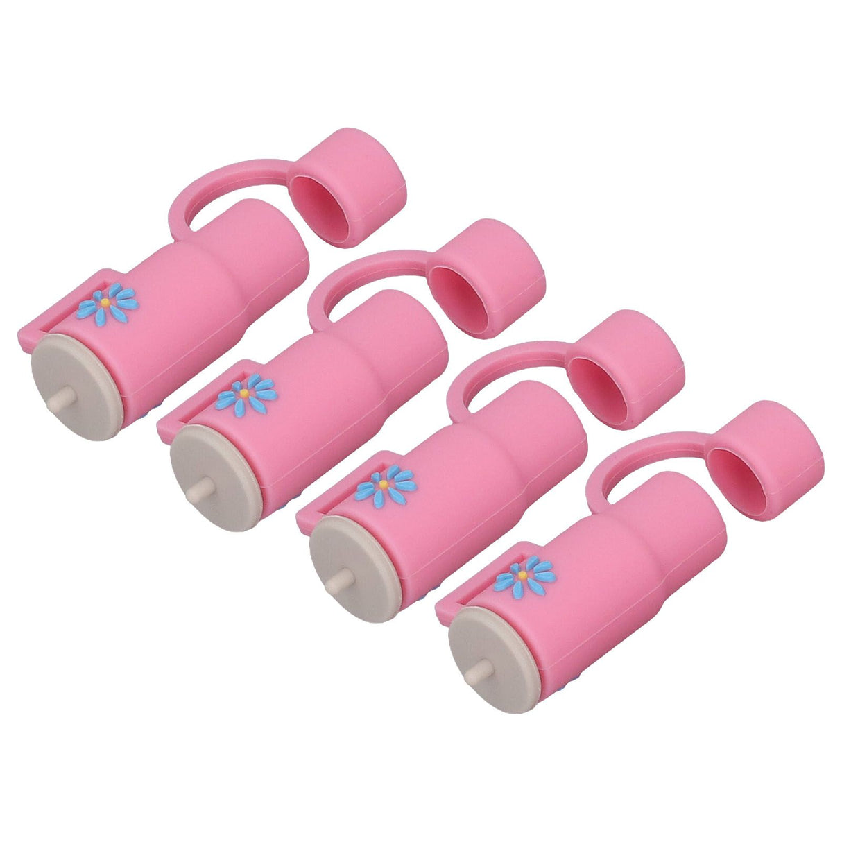 Straw Covers Dustproof Decorative Splash Proof Odorless Reusable Straw Toppers for Party ShoppingTravelling Camping 4 Cup Straw Caps