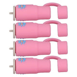 Straw Covers Dustproof Decorative Splash Proof Odorless Reusable Straw Toppers for Party ShoppingTravelling Camping 4 Cup Straw Caps - Low Angle