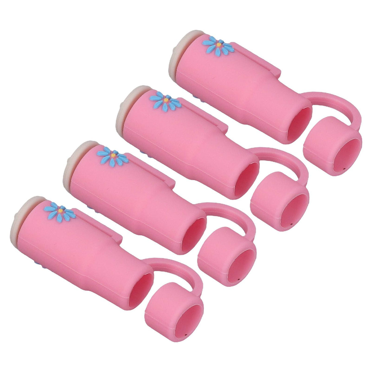 Straw Covers Dustproof Decorative Splash Proof Odorless Reusable Straw Toppers for Party ShoppingTravelling Camping 4 Cup Straw Caps