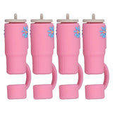 Straw Covers Dustproof Decorative Splash Proof Odorless Reusable Straw Toppers for Party ShoppingTravelling Camping 4 Cup Straw Caps