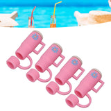 Straw Covers Dustproof Decorative Splash Proof Odorless Reusable Straw Toppers for Party ShoppingTravelling Camping 4 Cup Straw Caps