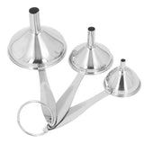 3PCS Small Funnels Stainless Steel Multifunctional Mini Filling Funnel Kit for Transferring Essential Oils Liquid Fluid - 45-Degree Angle