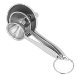 3PCS Small Funnels Stainless Steel Multifunctional Mini Filling Funnel Kit for Transferring Essential Oils Liquid Fluid - Close-Up Angle