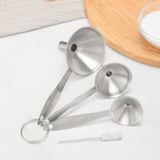 3PCS Small Funnels Stainless Steel Multifunctional Mini Filling Funnel Kit for Transferring Essential Oils Liquid Fluid - Extra Image