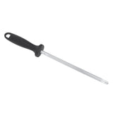 Carbon Steel Sharpening Steel Knife Blade Sharpener Honing Rod Professional Kitchen Chef Stick Comfortable Plastic Handle - Close-Up Angle