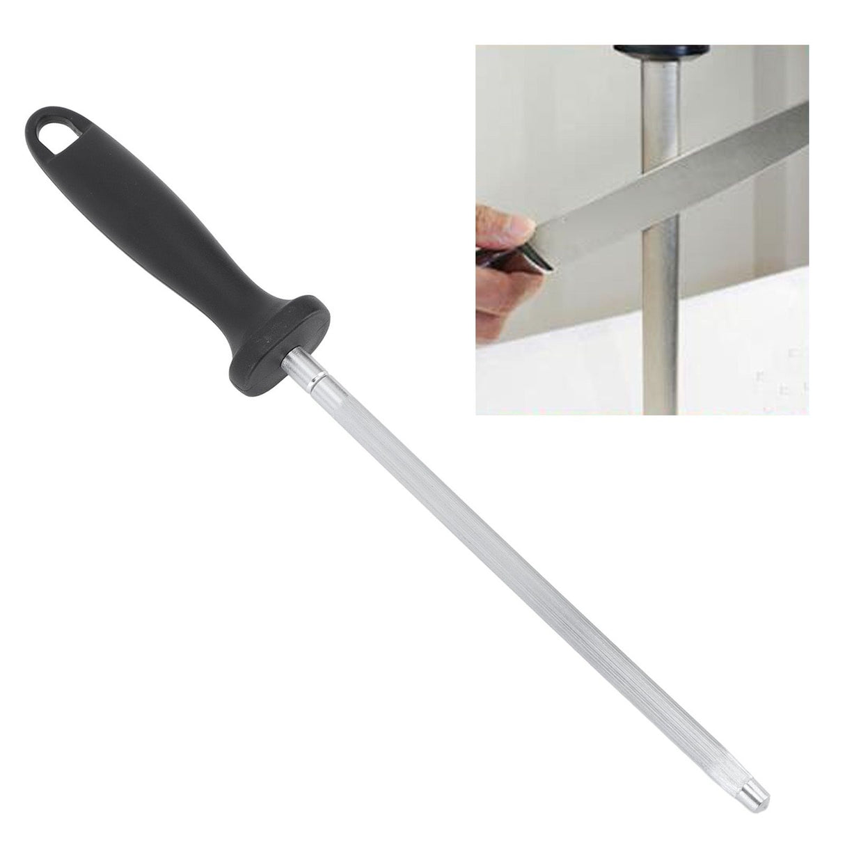 Carbon Steel Sharpening Steel Knife Blade Sharpener Honing Rod Professional Kitchen Chef Stick Comfortable Plastic Handle