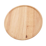 Round Wood Tray 30cm Simple Style Stable Serving Tray for Breakfast Pizza Fruit Snacks - Side View