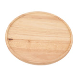 Round Wood Tray 30cm Simple Style Stable Serving Tray for Breakfast Pizza Fruit Snacks - Close-Up Angle