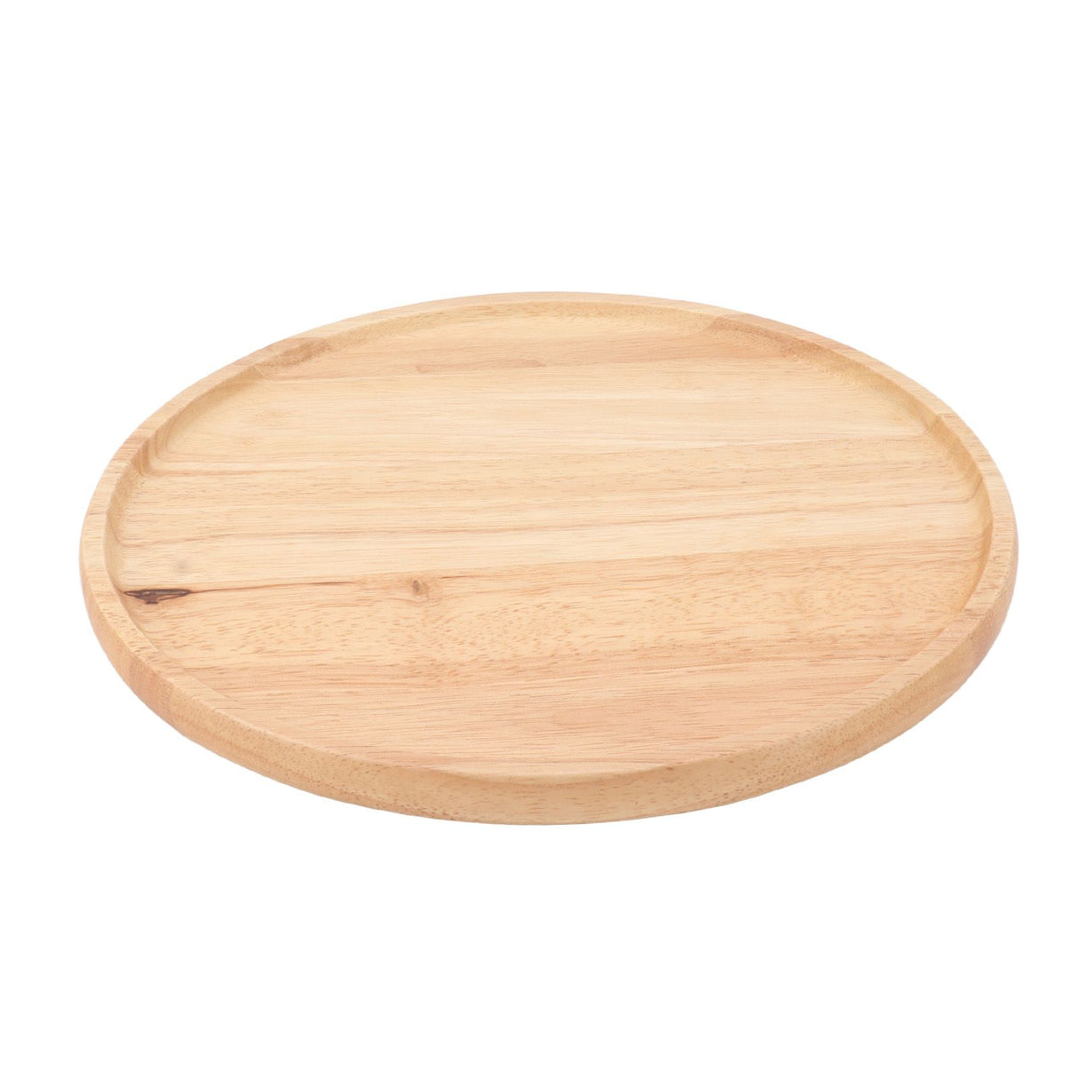 Round Wood Tray 30cm Simple Style Stable Serving Tray for Breakfast Pizza Fruit Snacks