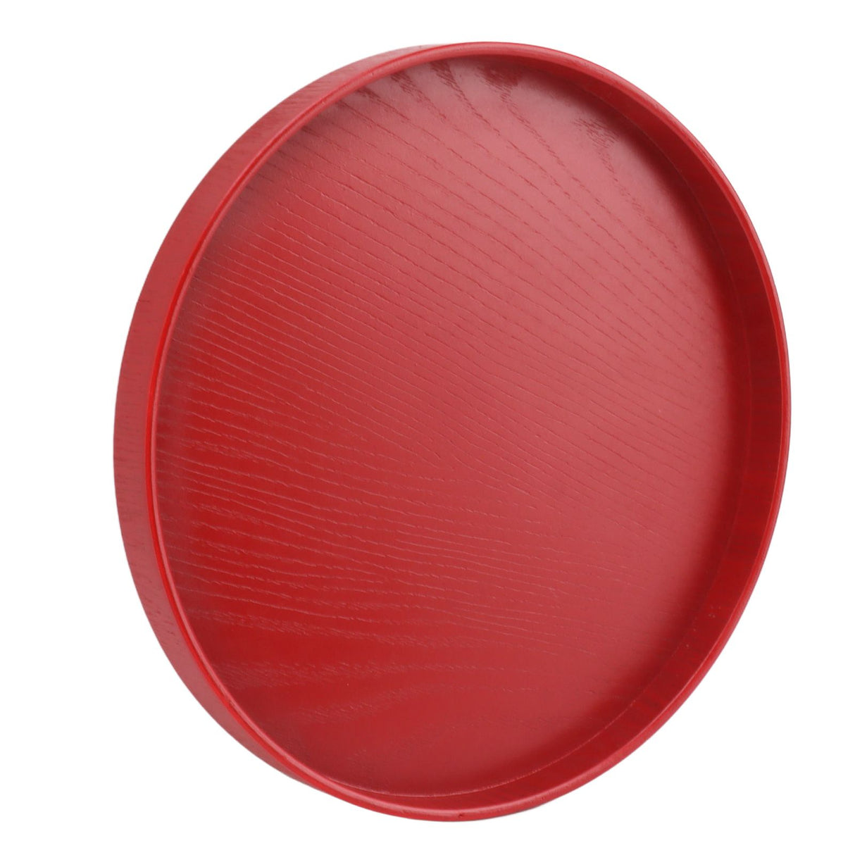 Tea Tray Wooden Wine Red Round Tea Plate Green Tea Baking Serving Plate for Home Tea House 24cm / 9.45in