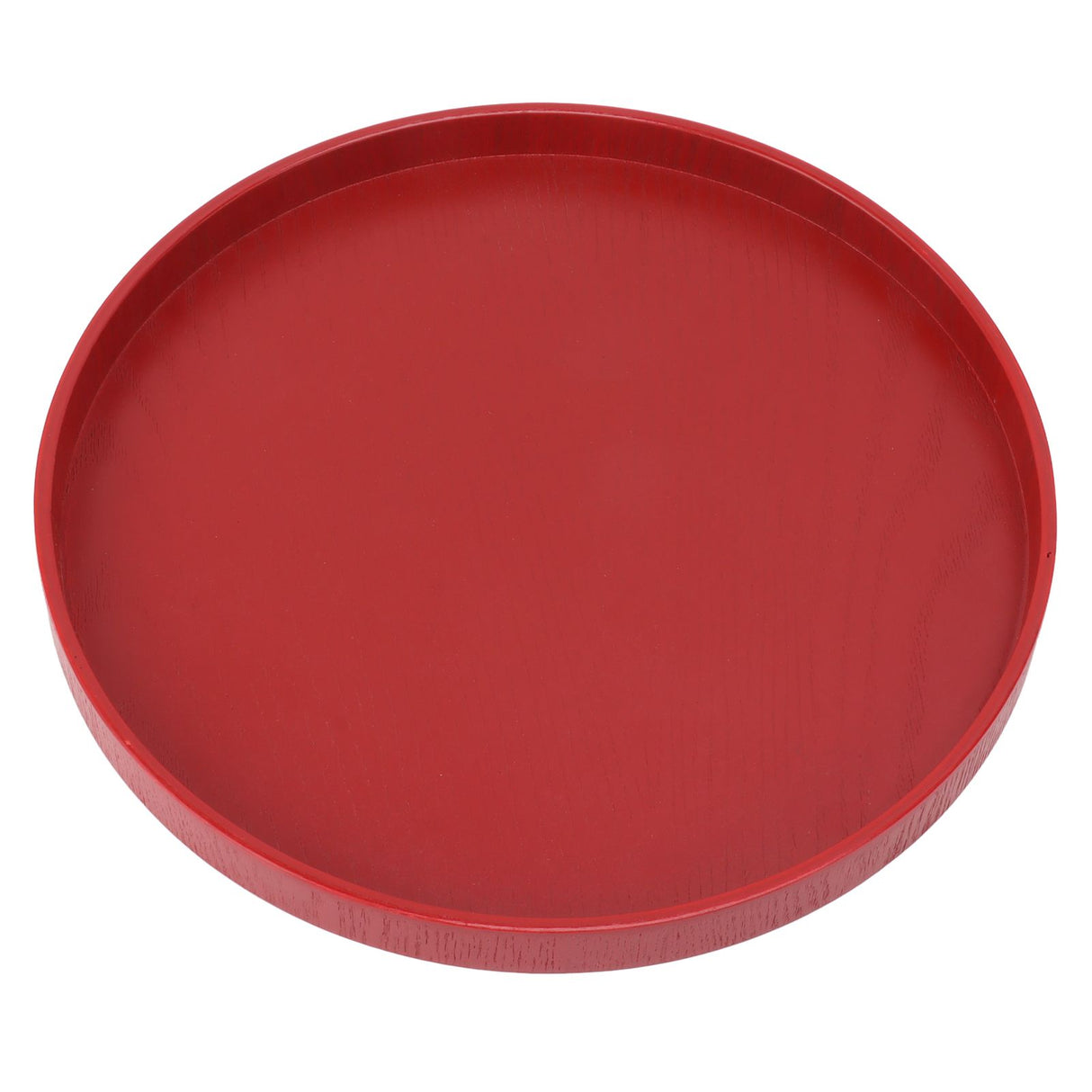 Tea Tray Wooden Wine Red Round Tea Plate Green Tea Baking Serving Plate for Home Tea House 24cm / 9.45in