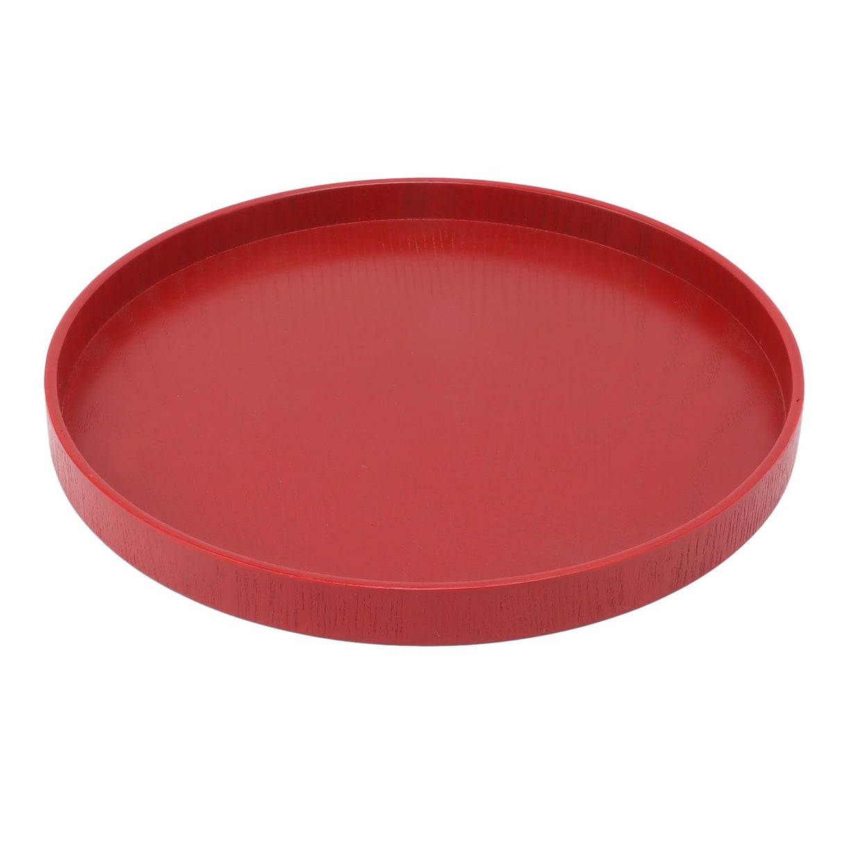 Tea Tray Wooden Wine Red Round Tea Plate Green Tea Baking Serving Plate for Home Tea House 24cm / 9.45in
