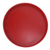 Tea Tray Wooden Wine Red Round Tea Plate Green Tea Baking Serving Plate for Home Tea House 27cm / 10.63in