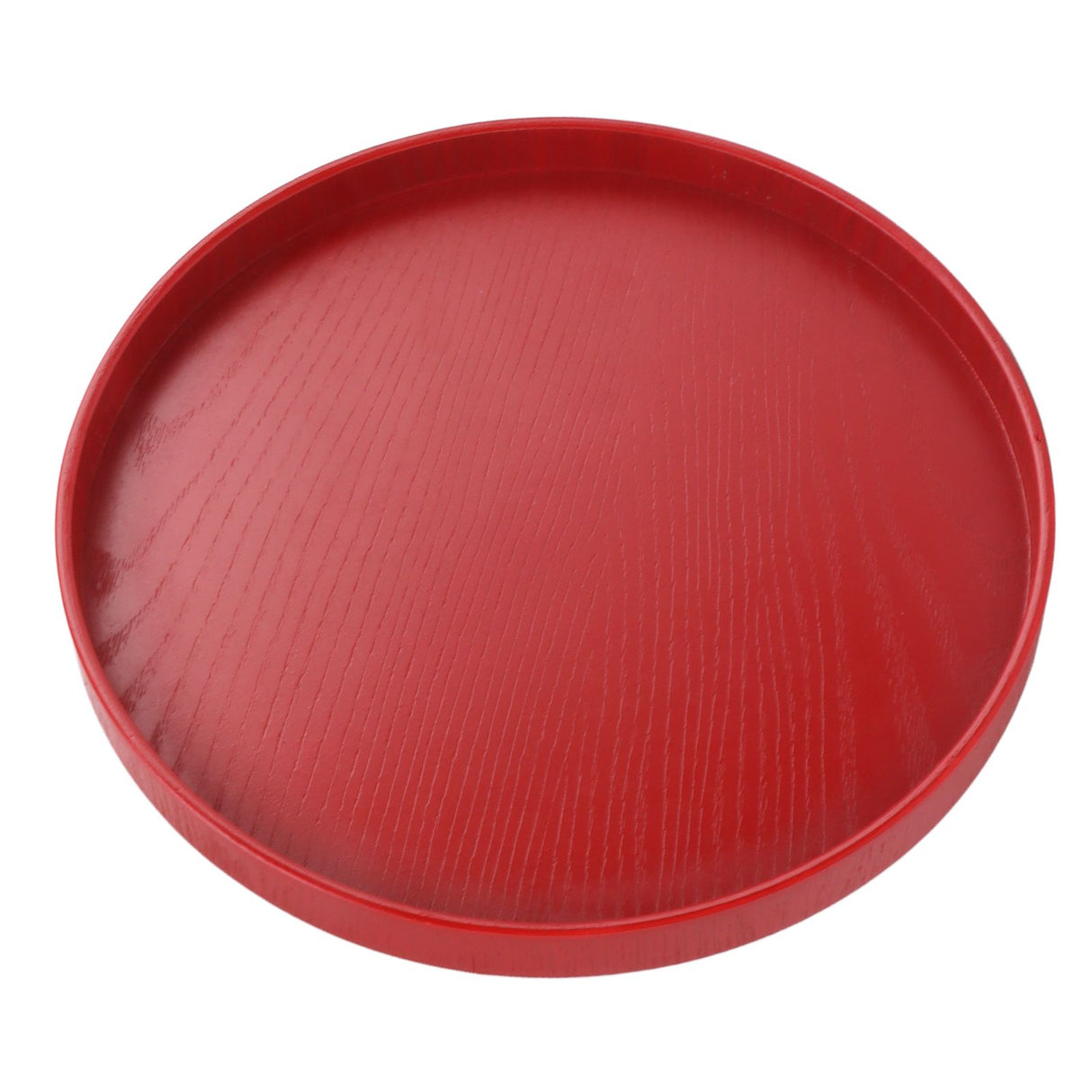 Tea Tray Wooden Wine Red Round Tea Plate Green Tea Baking Serving Plate for Home Tea House 27cm / 10.63in