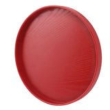 Tea Tray Wooden Wine Red Round Tea Plate Green Tea Baking Serving Plate for Home Tea House 27cm / 10.63in - Close-Up Angle