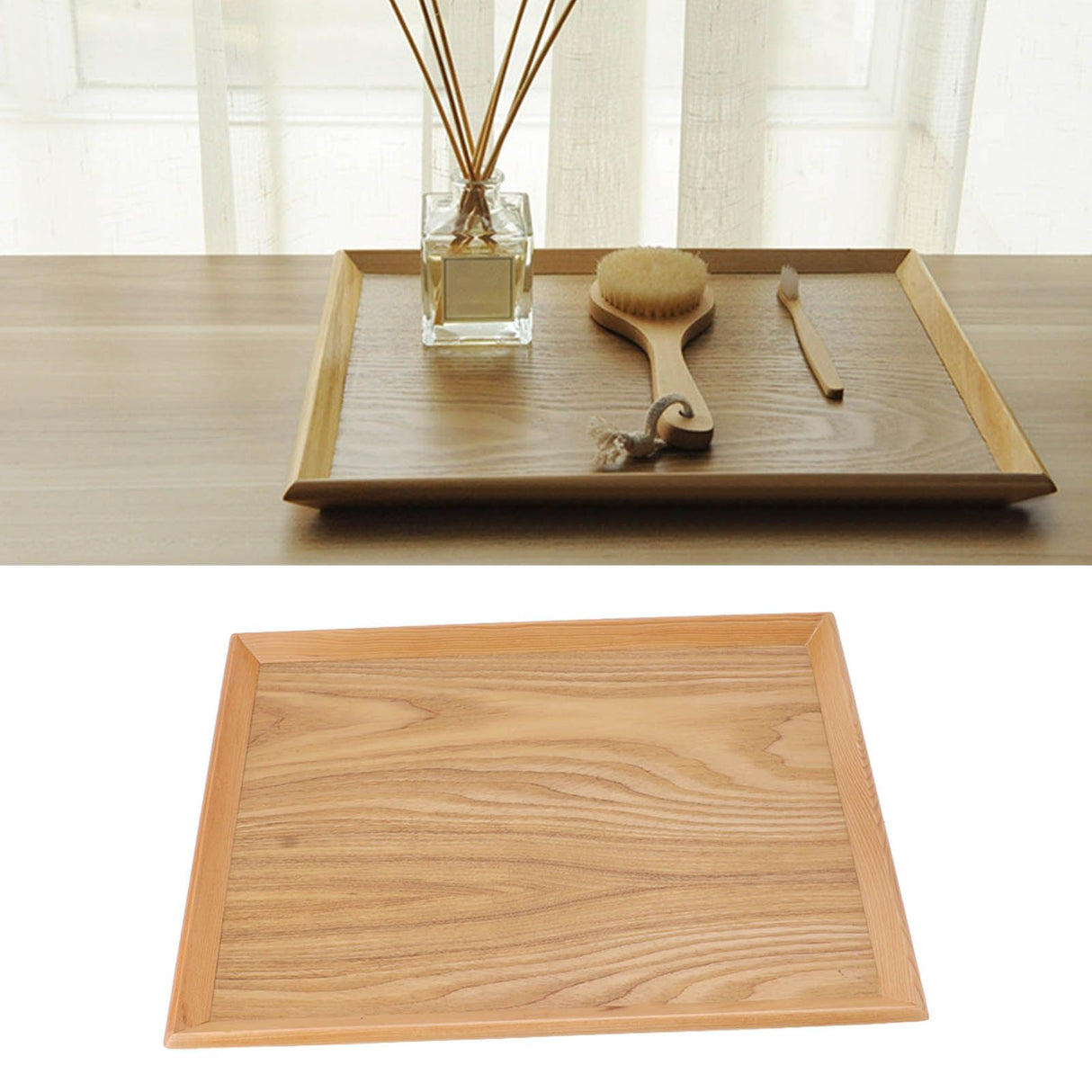 Rectangle Wood Tray Multifunctional Serving Tray for Fruit Food Pizza Gathering Outdoor 40 X 30.5cm