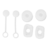 6PCS Cup Straw Stopper Sealed Reusable Straw Cover Cap Square Round Spill Stoppers Silicone Leak Stopper Set White
