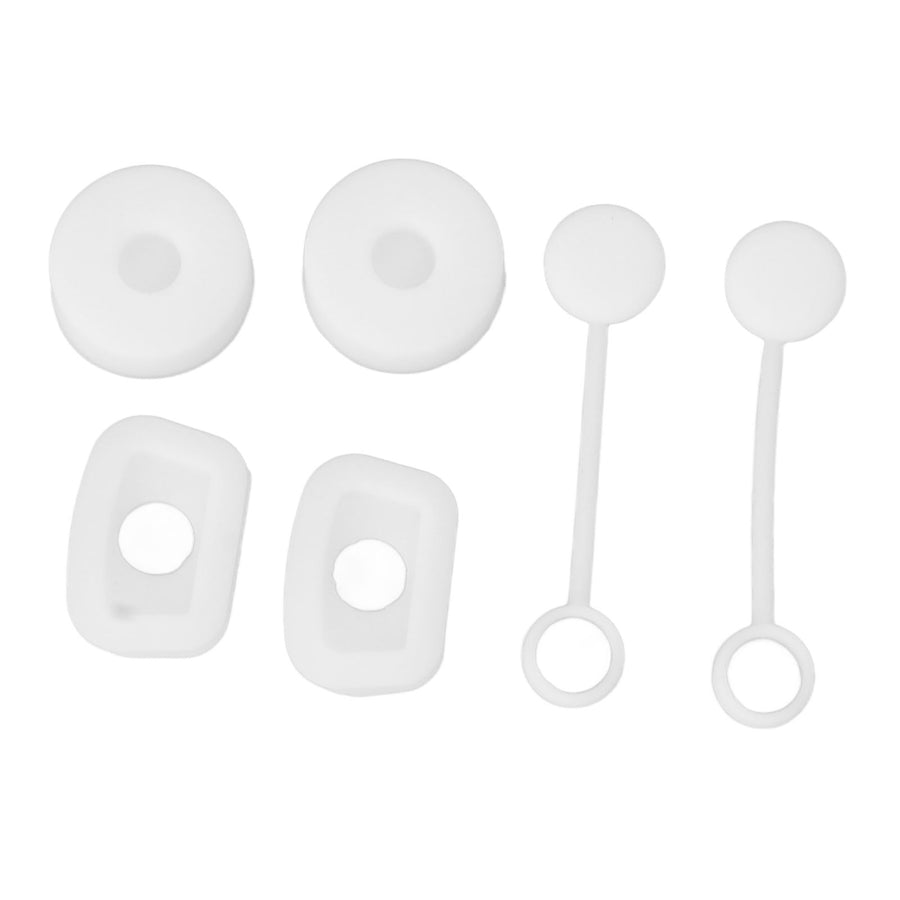 6PCS Cup Straw Stopper Sealed Reusable Straw Cover Cap Square Round Spill Stoppers Silicone Leak Stopper Set White