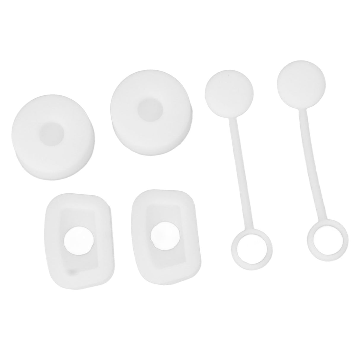 6PCS Cup Straw Stopper Sealed Reusable Straw Cover Cap Square Round Spill Stoppers Silicone Leak Stopper Set White