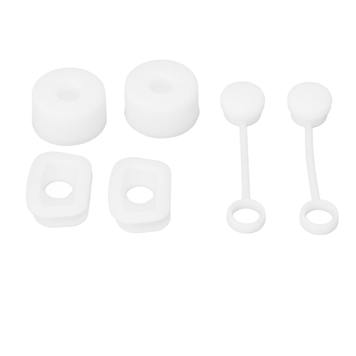 6PCS Cup Straw Stopper Sealed Reusable Straw Cover Cap Square Round Spill Stoppers Silicone Leak Stopper Set White