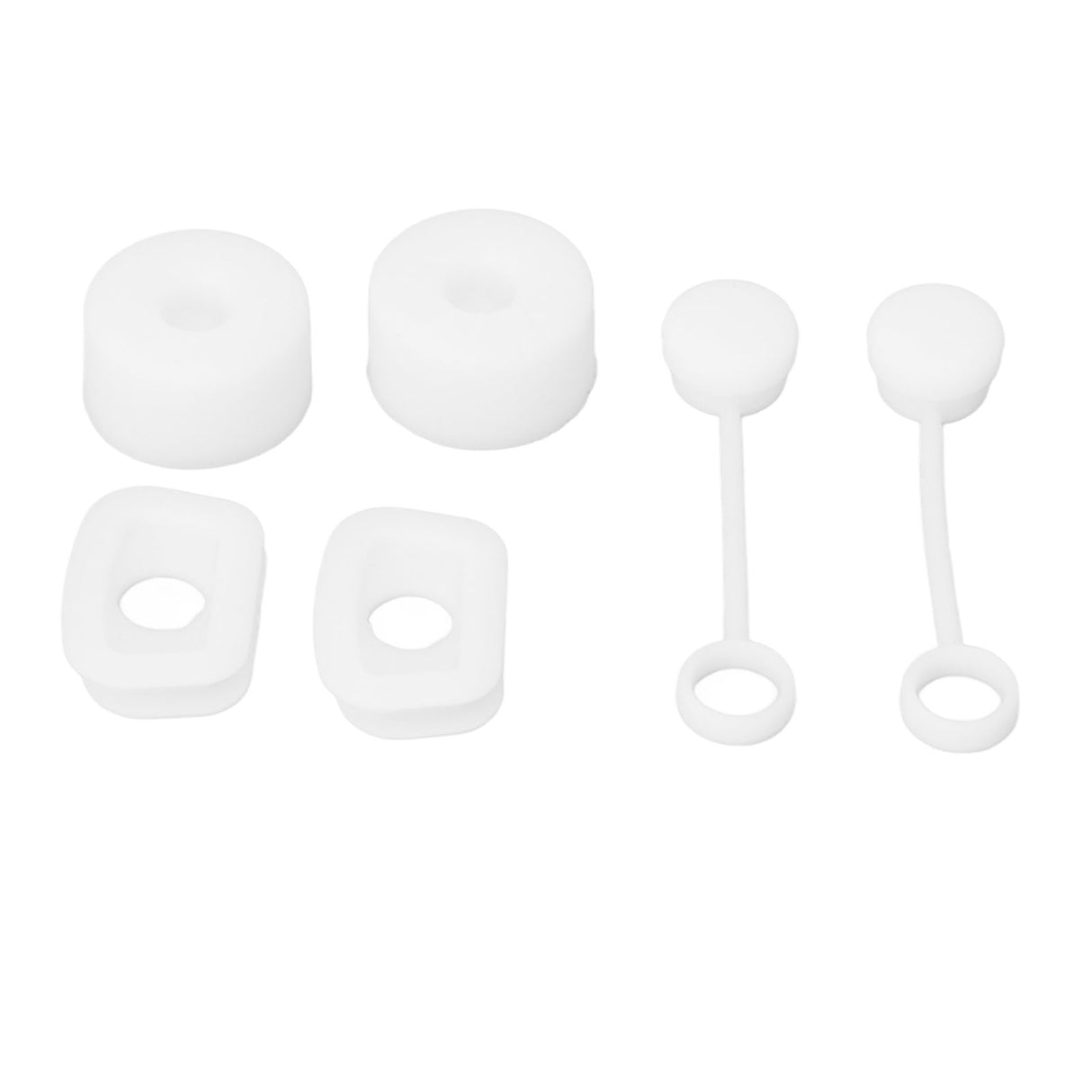 6PCS Cup Straw Stopper Sealed Reusable Straw Cover Cap Square Round Spill Stoppers Silicone Leak Stopper Set White