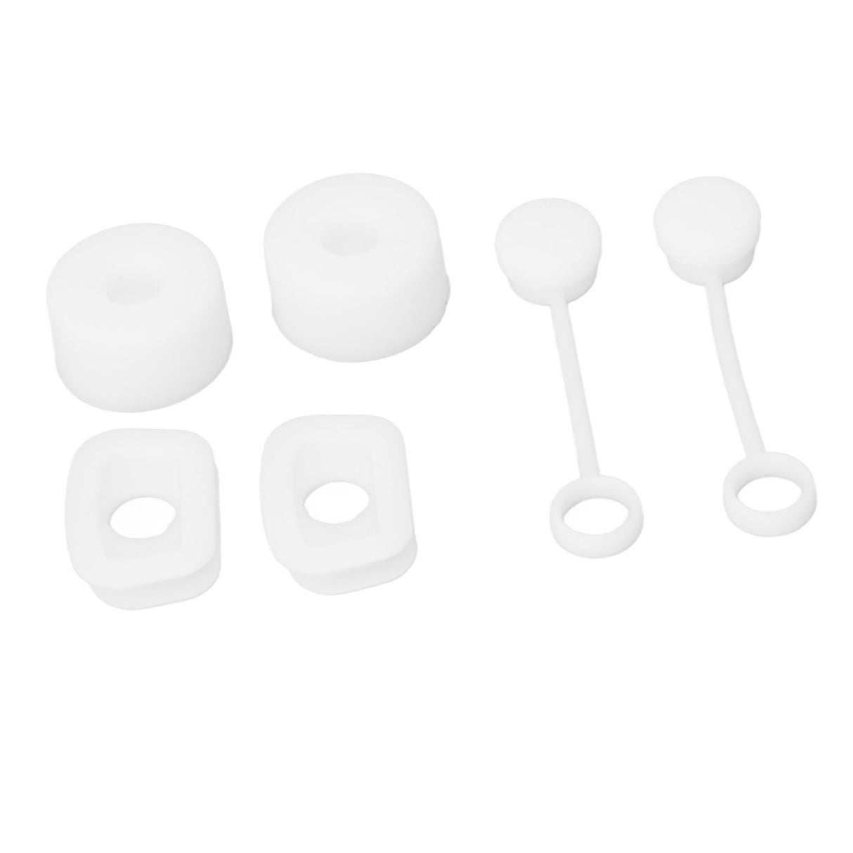 6PCS Cup Straw Stopper Sealed Reusable Straw Cover Cap Square Round Spill Stoppers Silicone Leak Stopper Set White