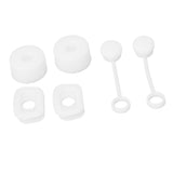 6PCS Cup Straw Stopper Sealed Reusable Straw Cover Cap Square Round Spill Stoppers Silicone Leak Stopper Set White - Close-Up Angle