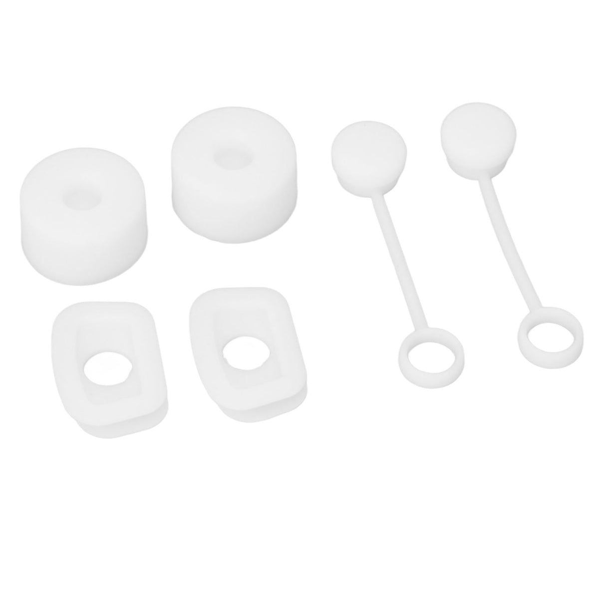 6PCS Cup Straw Stopper Sealed Reusable Straw Cover Cap Square Round Spill Stoppers Silicone Leak Stopper Set White