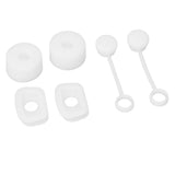 6PCS Cup Straw Stopper Sealed Reusable Straw Cover Cap Square Round Spill Stoppers Silicone Leak Stopper Set White - Low Angle