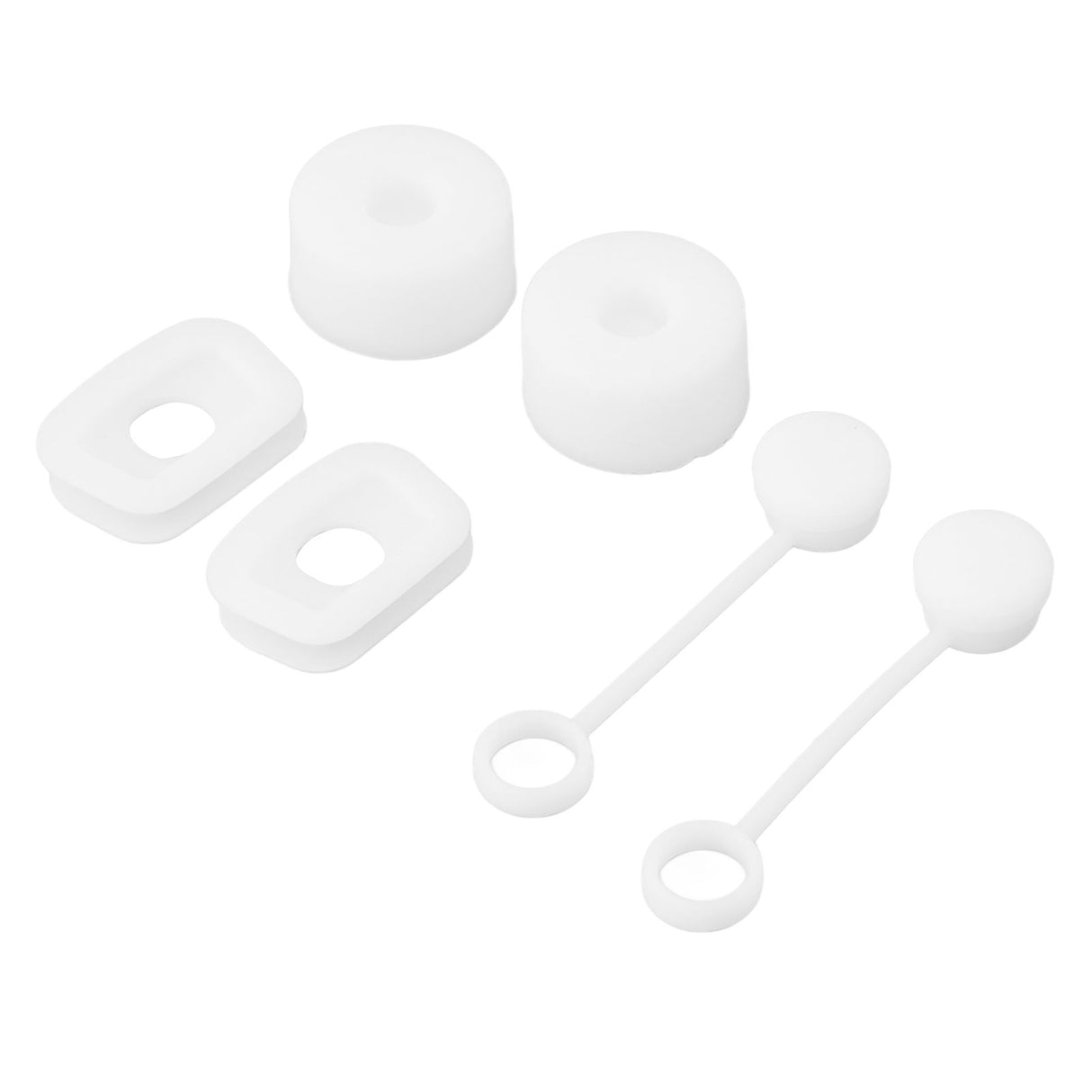 6PCS Cup Straw Stopper Sealed Reusable Straw Cover Cap Square Round Spill Stoppers Silicone Leak Stopper Set White