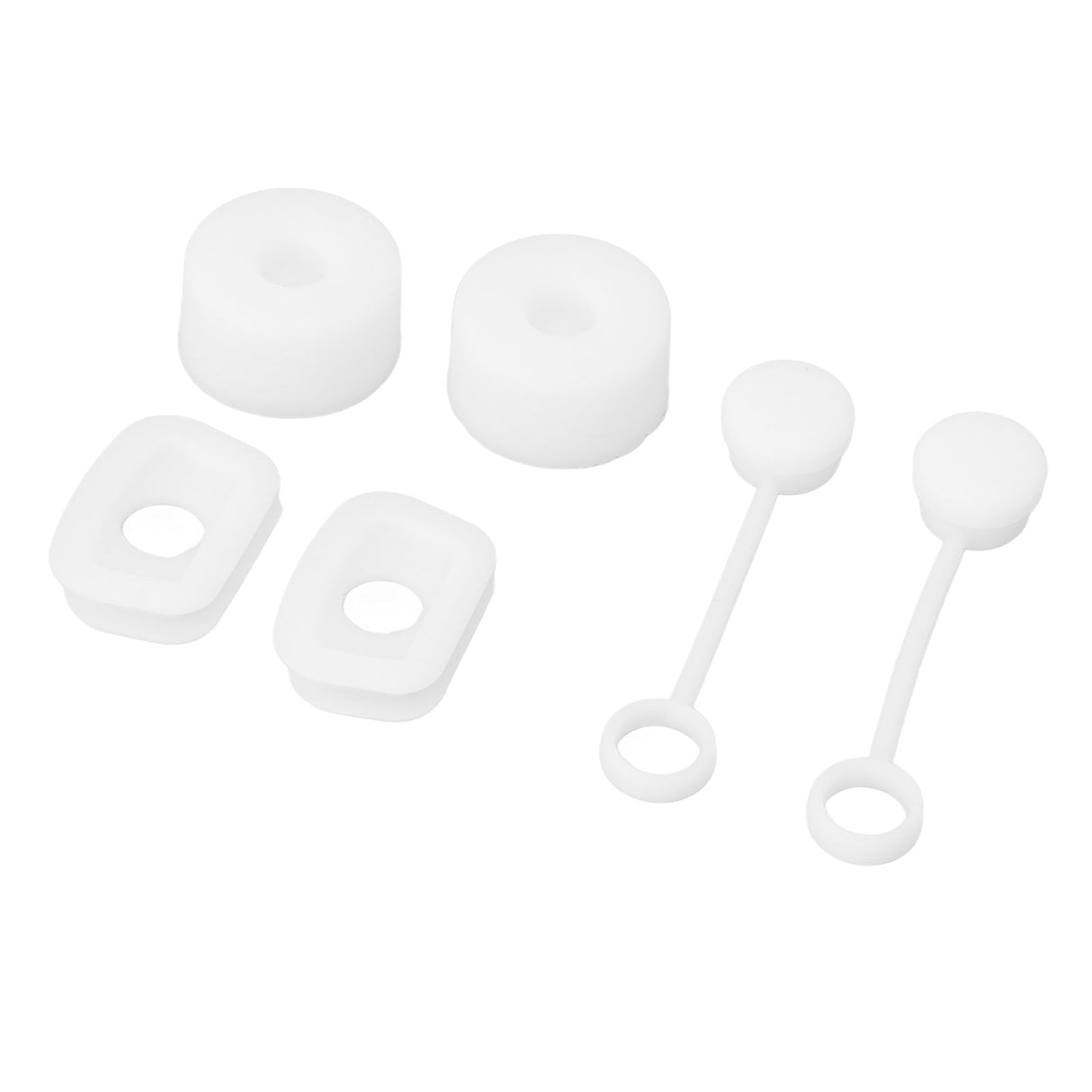 6PCS Cup Straw Stopper Sealed Reusable Straw Cover Cap Square Round Spill Stoppers Silicone Leak Stopper Set White