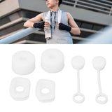 6PCS Cup Straw Stopper Sealed Reusable Straw Cover Cap Square Round Spill Stoppers Silicone Leak Stopper Set White