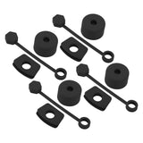4 Set Silicone Spill Proof Stopper Set Tumbler Accessories Including Straw Cover Cap Square Leak Stopper Round Lid Stopper Plug Black - Side View