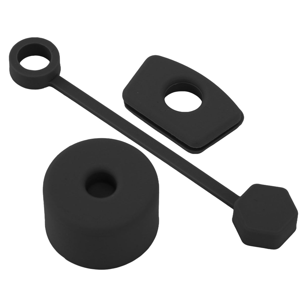 4 Set Silicone Spill Proof Stopper Set Tumbler Accessories Including Straw Cover Cap Square Leak Stopper Round Lid Stopper Plug Black