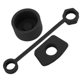 4 Set Silicone Spill Proof Stopper Set Tumbler Accessories Including Straw Cover Cap Square Leak Stopper Round Lid Stopper Plug Black