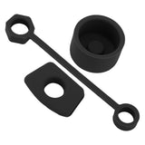 4 Set Silicone Spill Proof Stopper Set Tumbler Accessories Including Straw Cover Cap Square Leak Stopper Round Lid Stopper Plug Black - Extra Image