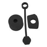 4 Set Silicone Spill Proof Stopper Set Tumbler Accessories Including Straw Cover Cap Square Leak Stopper Round Lid Stopper Plug Black - Extra Image