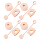 4 Set Silicone Spill Proof Stopper Set Tumbler Accessories Including Straw Cover Cap Square Leak Stopper Round Lid Stopper Plug Pink
